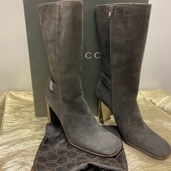 Gucci Shoes - NWT Vintage Gray Suede Gucci Boots